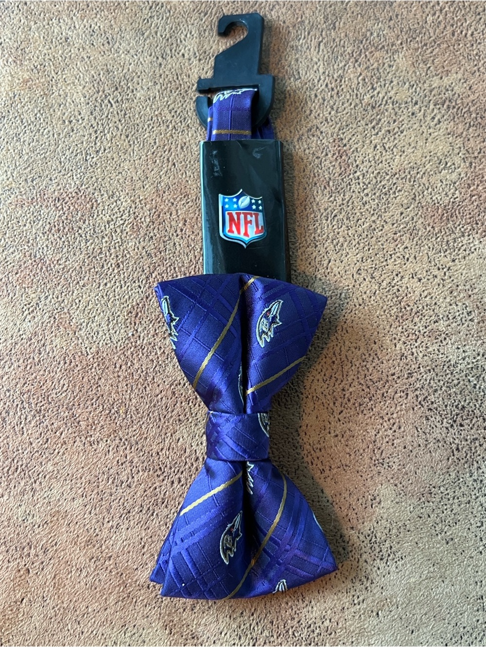 NFL Baltimore Ravens Purple and Gold Striped Bow Tie